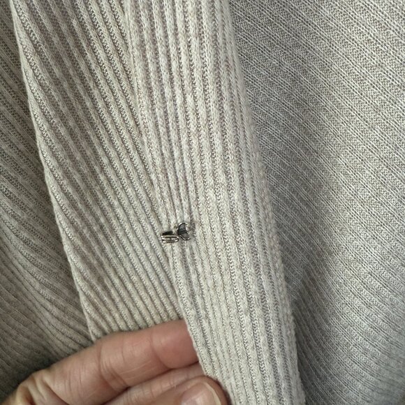 Express Beige Ribbed Wrap Bodysuit Top With Tie Waist Womens L - Picture 6 of 13